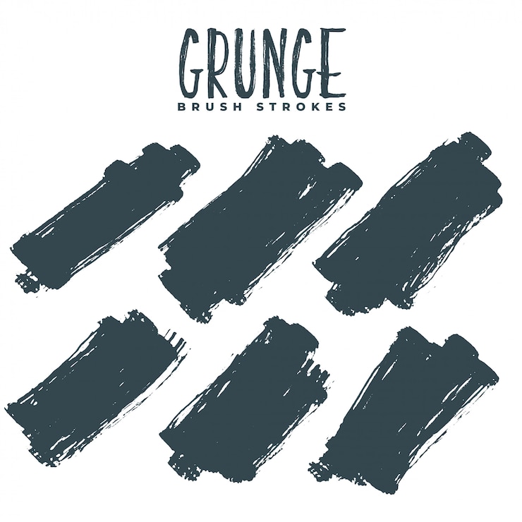 Vetor grátis conjunto abstrato de traços de tinta suja grunge