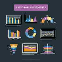 Vetor grátis conjunto colorido de elementos infográficos