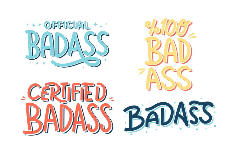 Vetor grátis conjunto de adesivos coloridos de foda