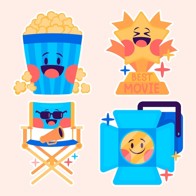 Conjunto de adesivos de cinema infantil