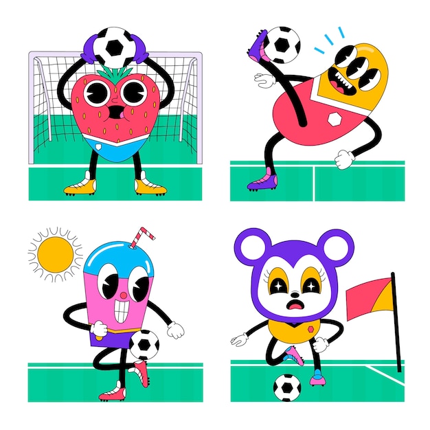 Jogador De Futebol De Menino Jovem Feliz No Estilo Dos Desenhos Animados Do  Mangá Do Anime Royalty Free SVG, Cliparts, Vetores, e Ilustrações Stock.  Image 20686654