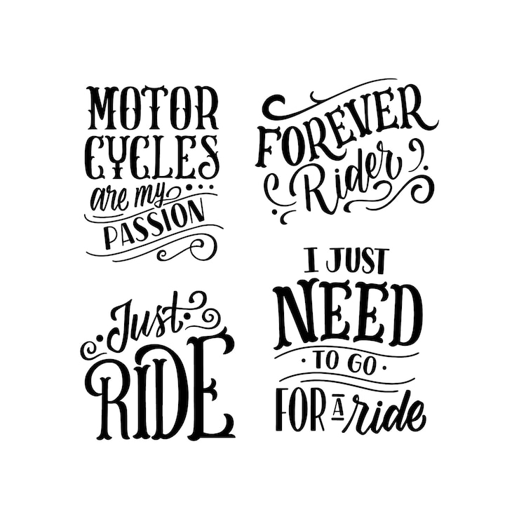 Vetor grátis conjunto de adesivos de letras de piloto de moto