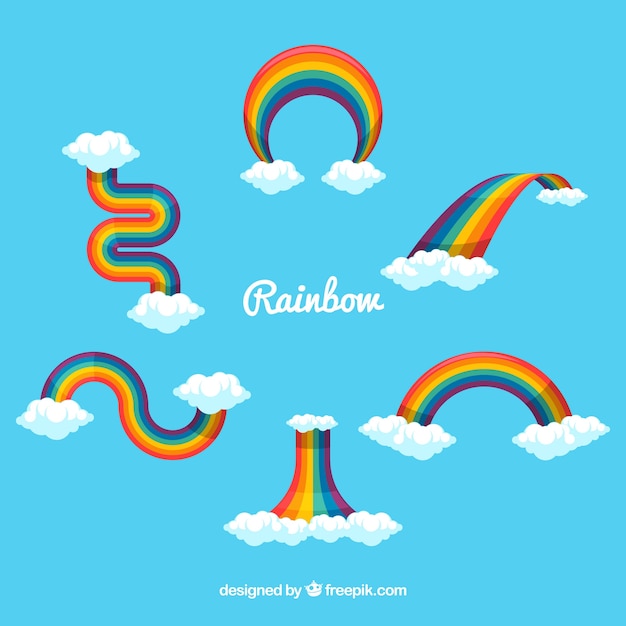 Vetor grátis conjunto de arco-íris colorido