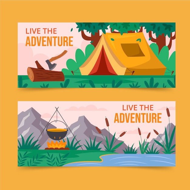 Conjunto de bandeiras de aventura