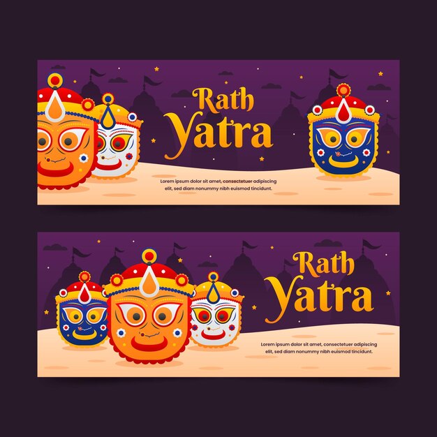 Conjunto de bandeiras rath yatra