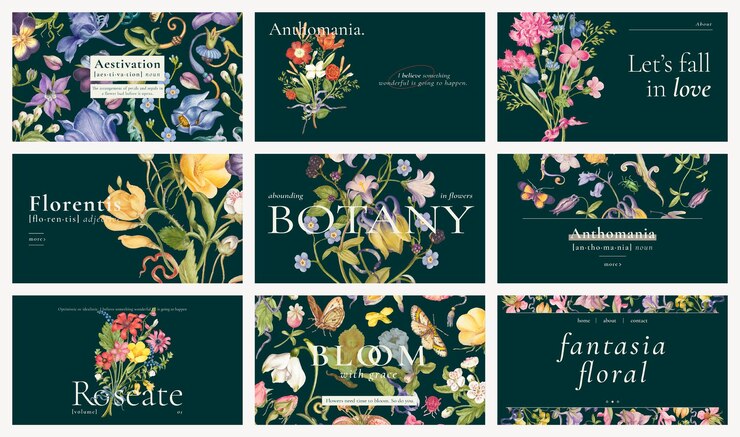 Vetor grátis conjunto de banner de blog de vetor de modelo floral editável