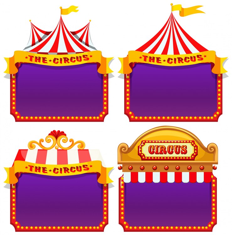 Vetor grátis conjunto de banner de circo