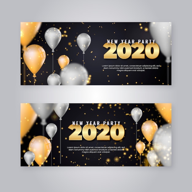 Conjunto de banner de festa de ano novo