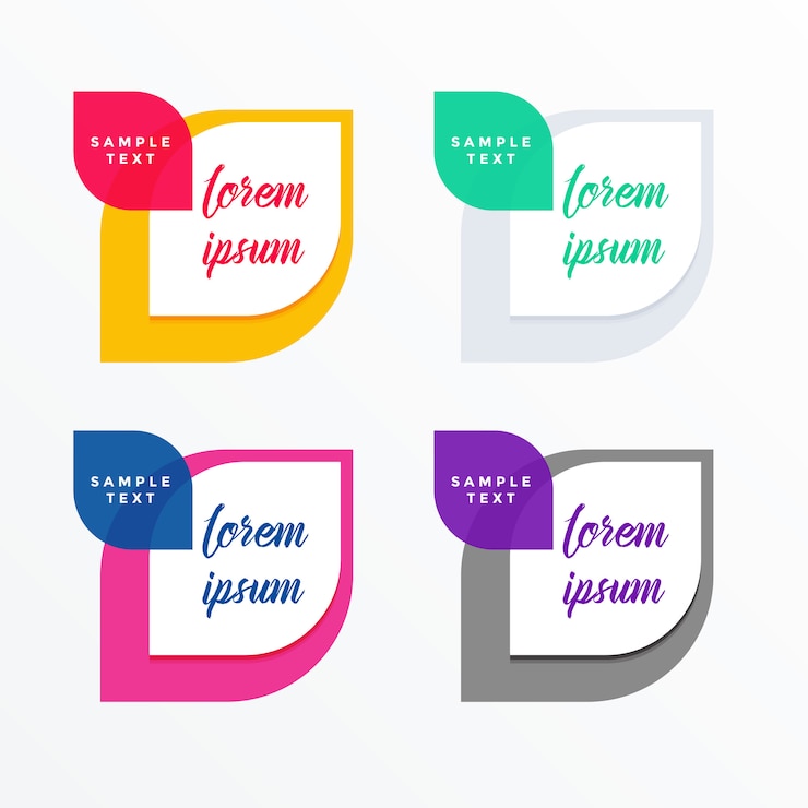 Vetor grátis conjunto de banner de tags coloridas com espaço de texto