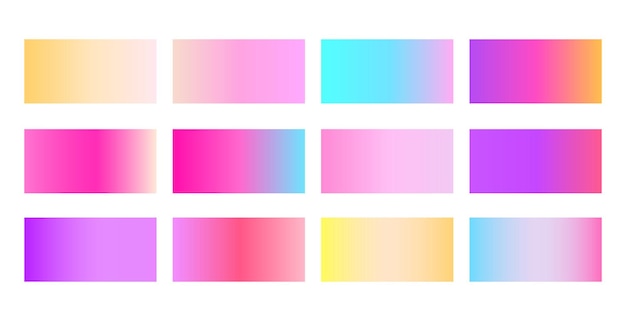 Conjunto de banners de amostras de gradiente abstrato para design de ui moderno