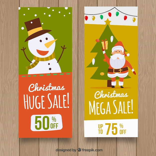 Conjunto de banners de desconto de natal