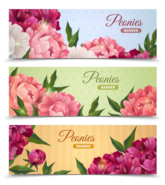 Conjunto de banners de flores