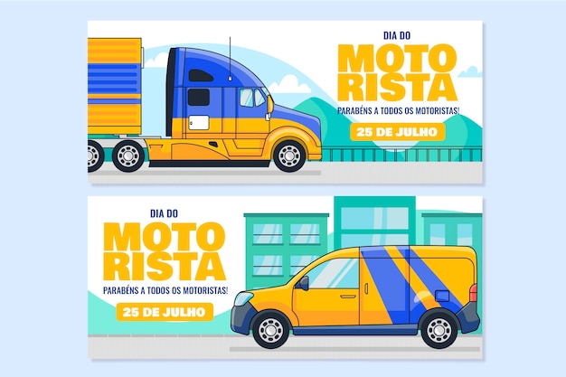 Conjunto de banners Dia do Motorista