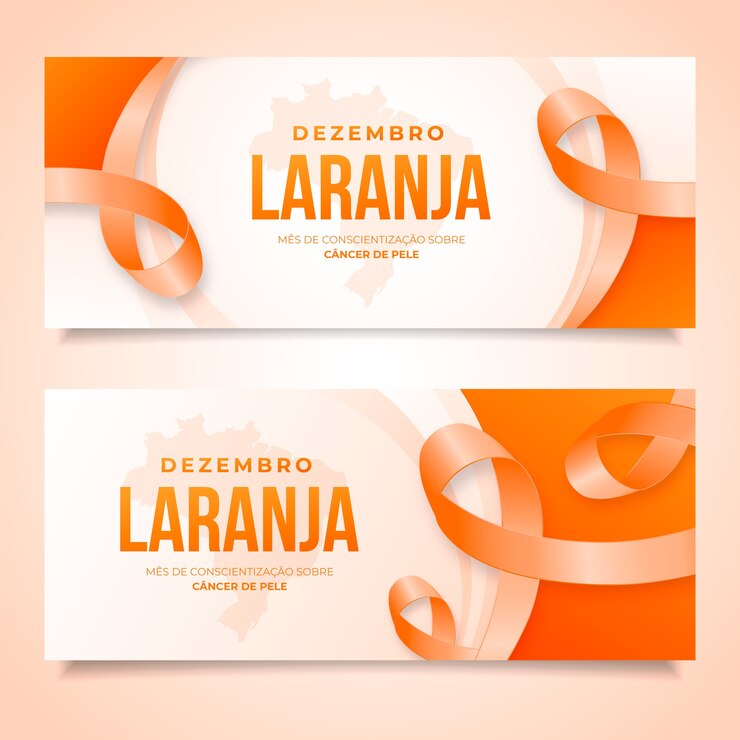 Vetor grátis conjunto de banners horizontais de dezembro laranja realista