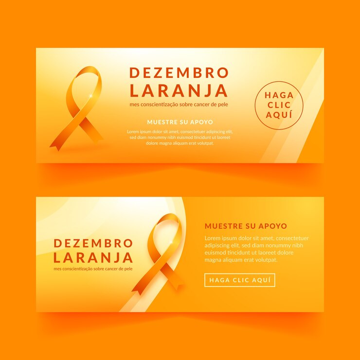 Vetor grátis conjunto de banners horizontais de dezembro laranja realista