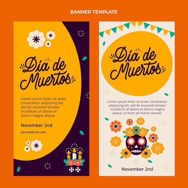 Conjunto de banners verticais de diâmetro plano