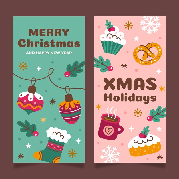 Conjunto de banners verticais de natal