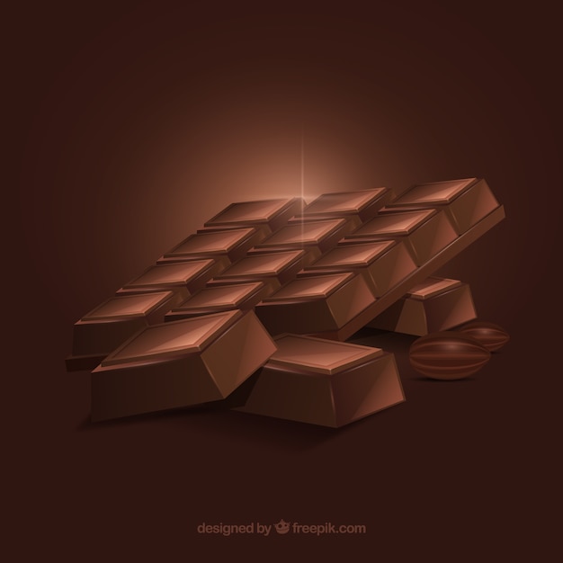 Vetor grátis conjunto de barras de chocolate em estilo realista