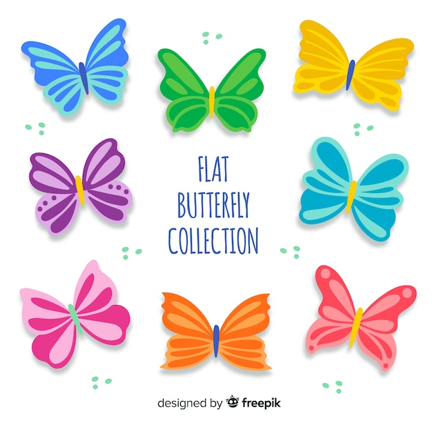 Vetor grátis conjunto de borboletas coloridas
