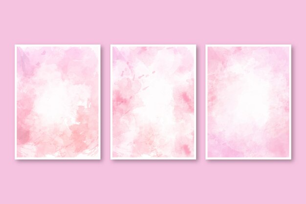 Conjunto de capa de aquarela abstrata