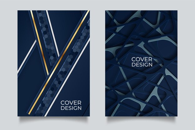 Conjunto de capas elegantes em azul profundo