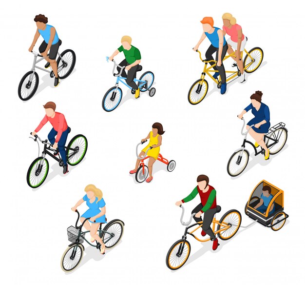 Conjunto de caracteres de ciclistas