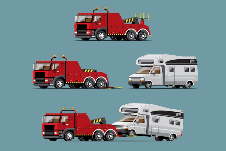 Vetor grátis conjunto de carros de reboque
