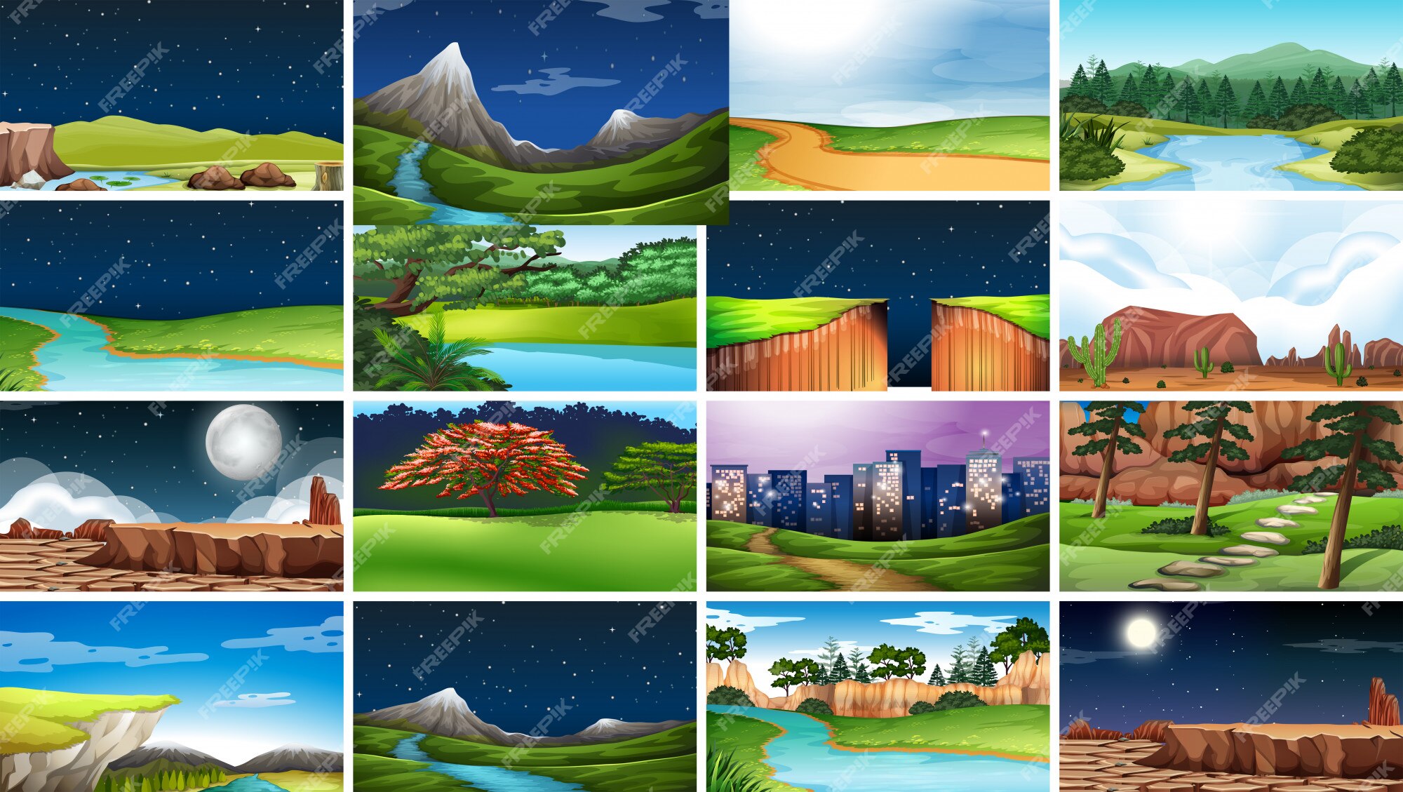 Vetores e ilustrações de Pecas quebra cabecas paisagens baixar para download  gratuito