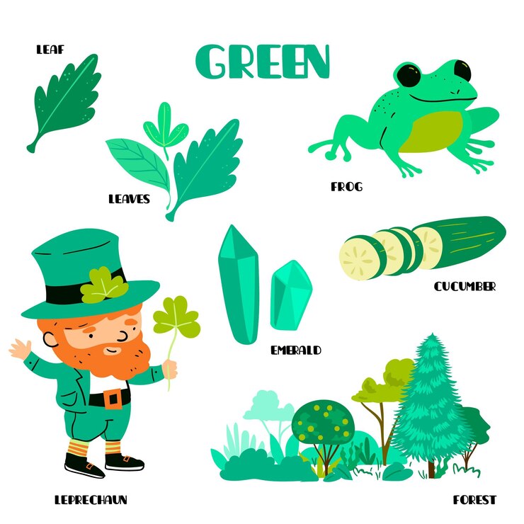 Vetor grátis conjunto de cores e vocabulário