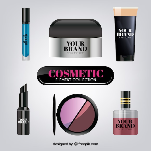 Vetor grátis conjunto de cosméticos