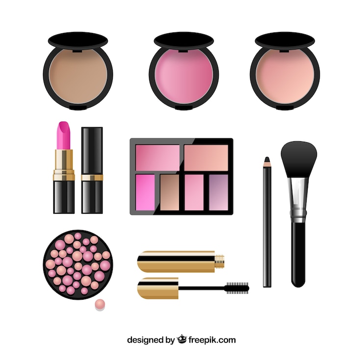 Vetor grátis conjunto de cosméticos