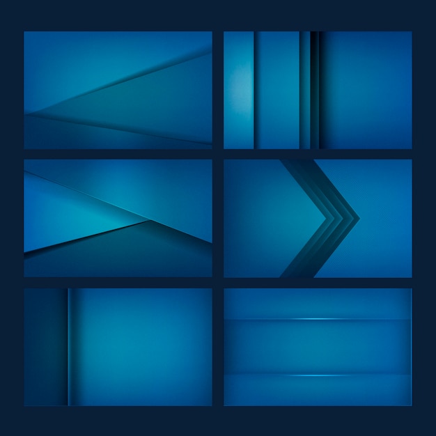 Vetor grátis conjunto de desenhos de fundo em azul