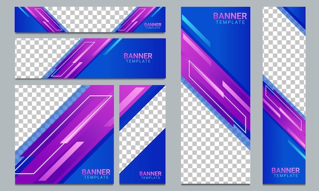 Conjunto de design de banner de anúncios de negócios