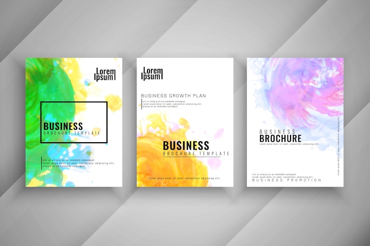 Vetor grátis conjunto de design de folhetos comerciais coloridos abstratos