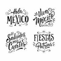 Vetor grátis conjunto de design de letras viva méxico