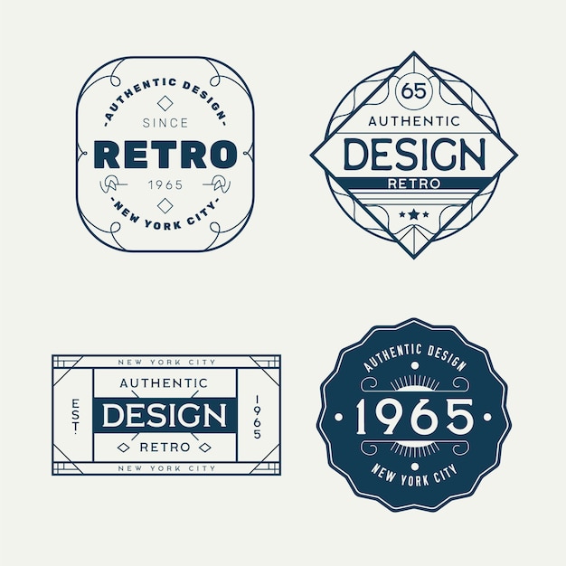 Vetor grátis conjunto de diferentes logotipos retrô