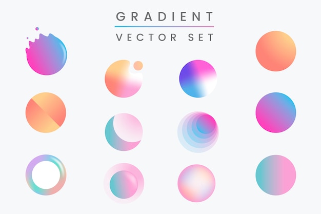 Vetor grátis conjunto de distintivo gradiente colorido