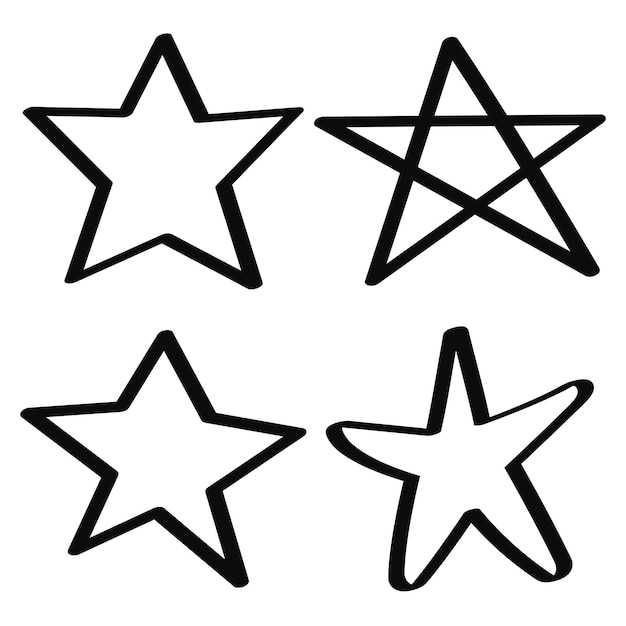 Conjunto de doodles de estrelas