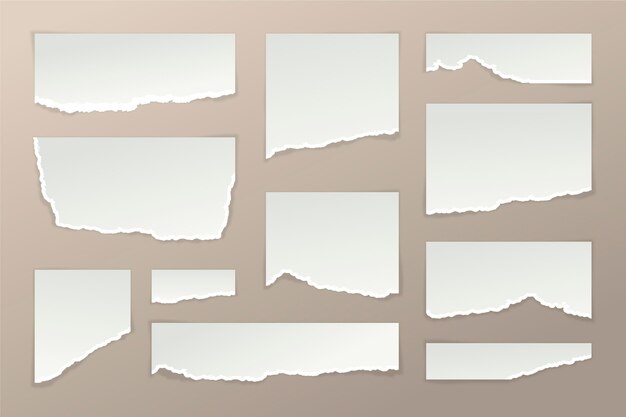 Conjunto de efeitos de papel rasgado