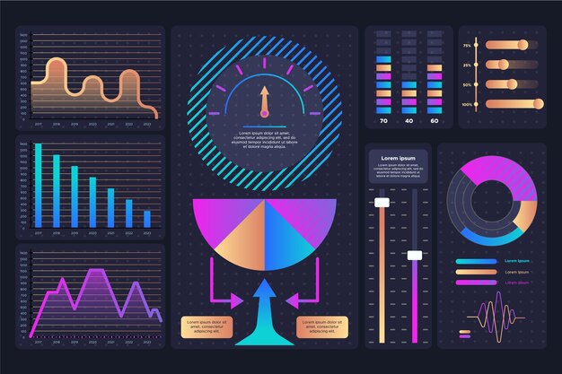 Vetor grátis conjunto de elementos de infográfico de painel