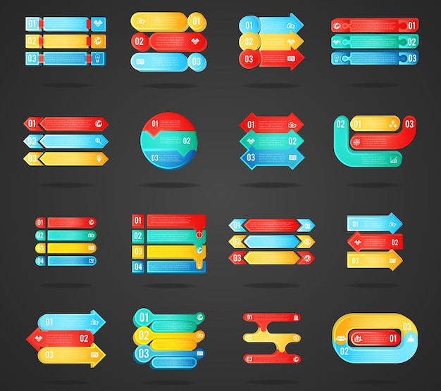 Conjunto de elementos de infográficos de setas