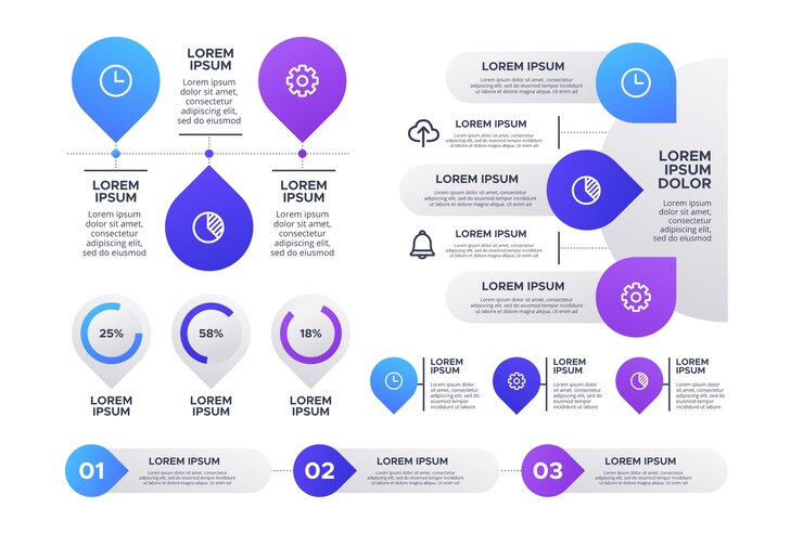 Vetor grátis conjunto de elementos diferentes infográfico