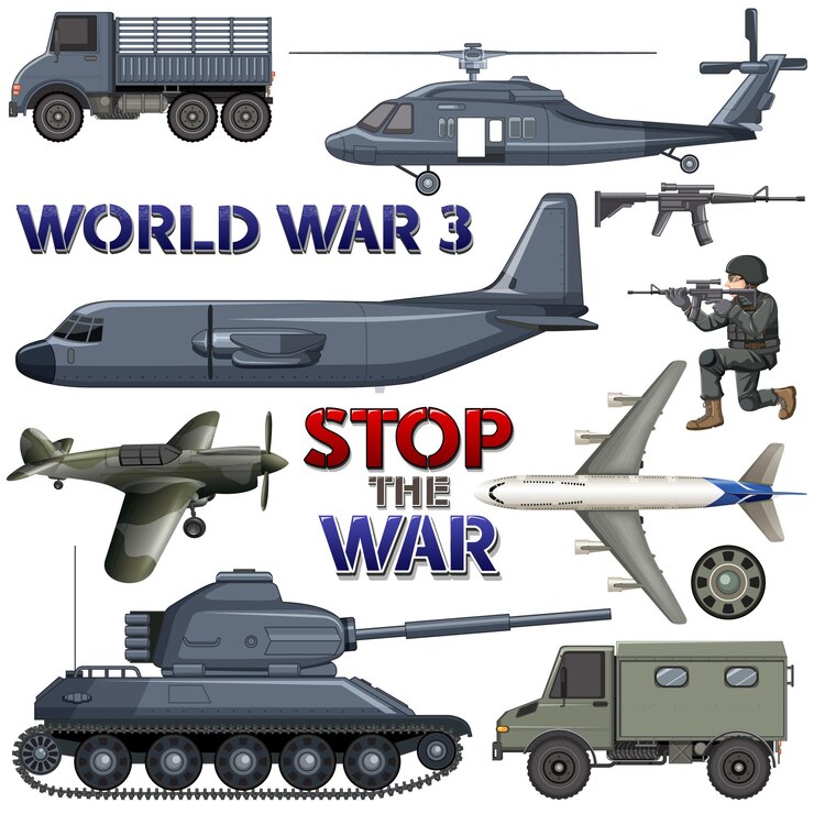 Vetor grátis conjunto de elementos e veículos militares