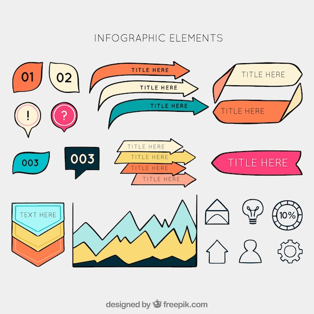 Vetor grátis conjunto de elementos infográfico em cores diferentes
