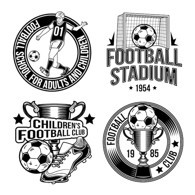 Vetor grátis conjunto de emblemas de futebol