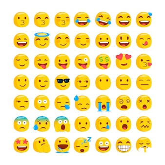 Conjunto de emojis clássicos engraçados.