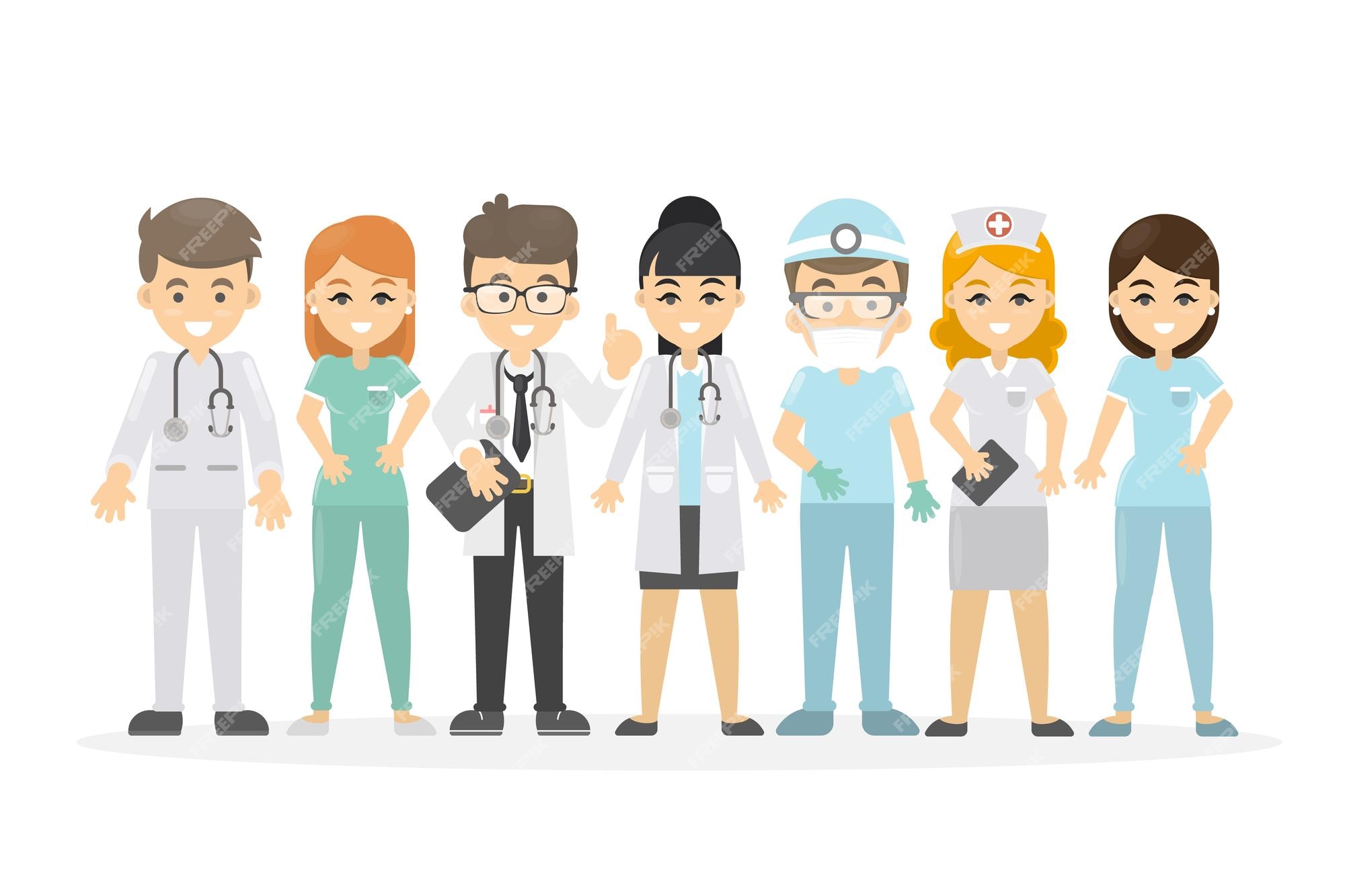 Conjunto De Equipe Médica Dos Desenhos Animados (dentista, Médicos E  Pessoal Médico). Ilustração Vetorial. Royalty Free SVG, Cliparts, Vetores,  e Ilustrações Stock. Image 70488699