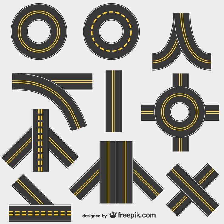 Vetor grátis conjunto de estradas vector