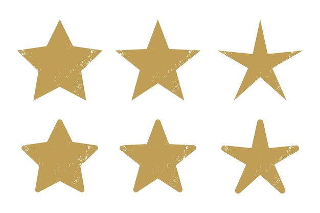 Conjunto de estrelas de textura de carimbo