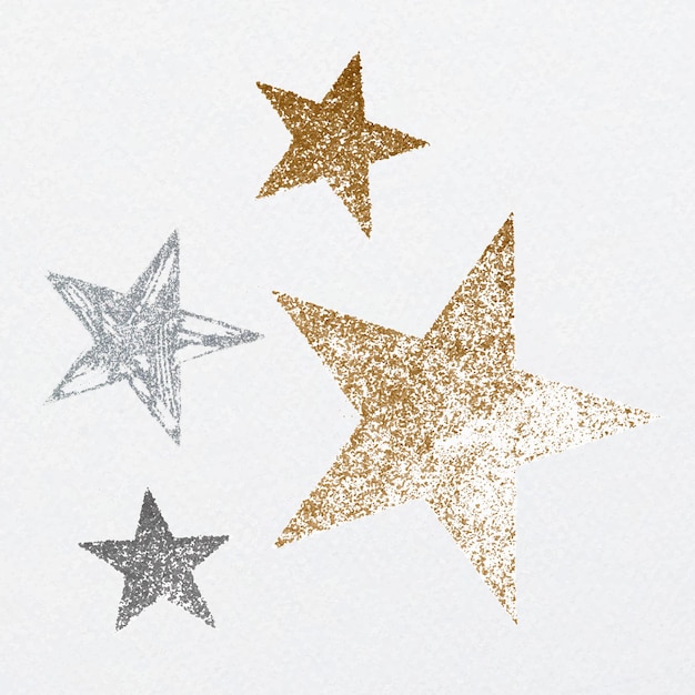 Conjunto de estrelas festivas luxuosas e brilhantes
